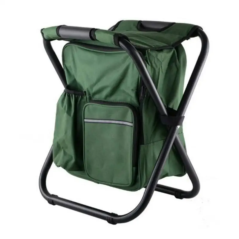

Multi-functional Folding Camping Chair Stool Backpack With Cooler Insulated Picnic Bag Hiking Camouflage Seat Table Bag Camping