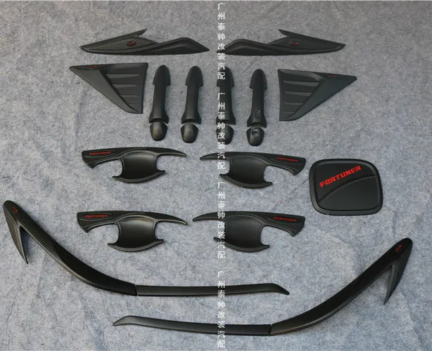 

Free shipping Fortuner front tail lamp coer Handle cover bowl cover rear trunk lid accessory accessories complete full set