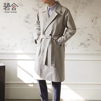 

S-6XL!!! 2018 Big yards men's windbreaker Han edition windbreaker long youth trend in thin coats male loose with a coat