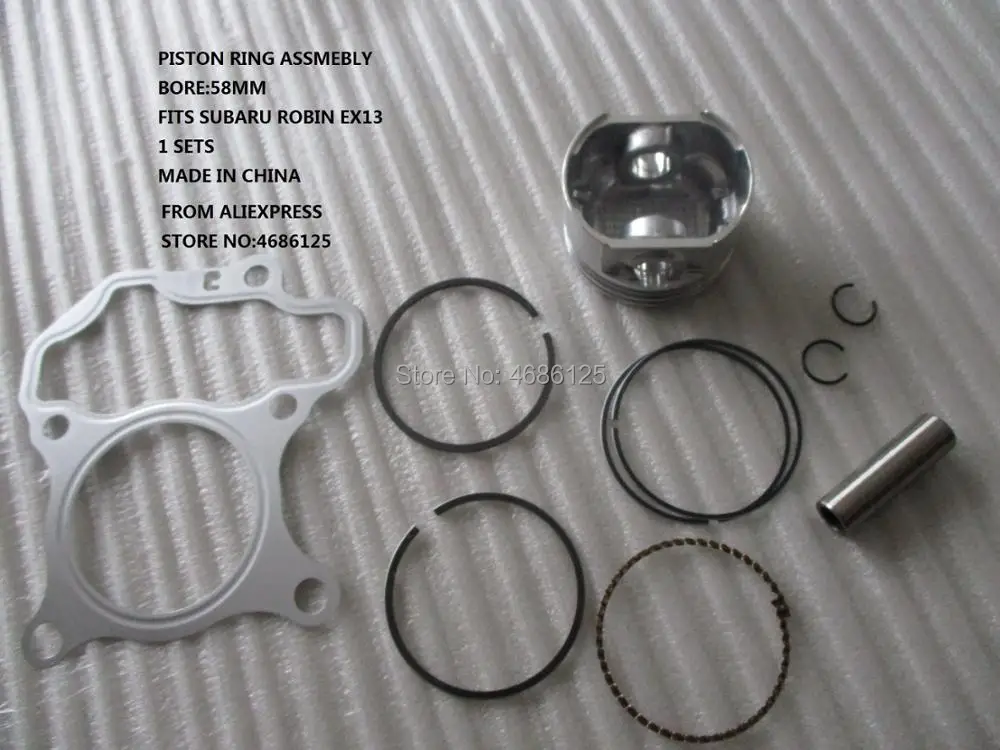 Piston Ring Assembly Fits 4 5hp Ex13 Subaru Robin 4 Troke Engine Bore 58mm Generator Parts Accessories Aliexpress