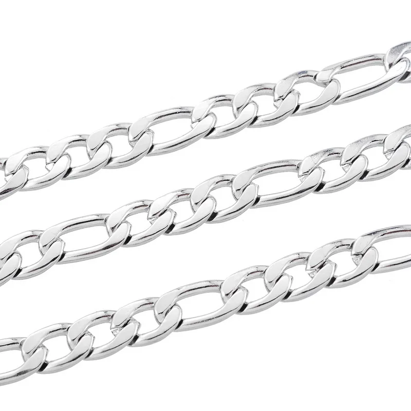 

LASPERAL 1M Stainless steel Chains Silver Tone 9x4.5mm 6.5x4.5mm For Bracelet Making DIY Necklace Chain Accessories For Jewelry