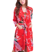 1 комплект, Женская пижама, искусственный шелк, сексуальное нижнее белье, платье+ халаты, ночная рубашка