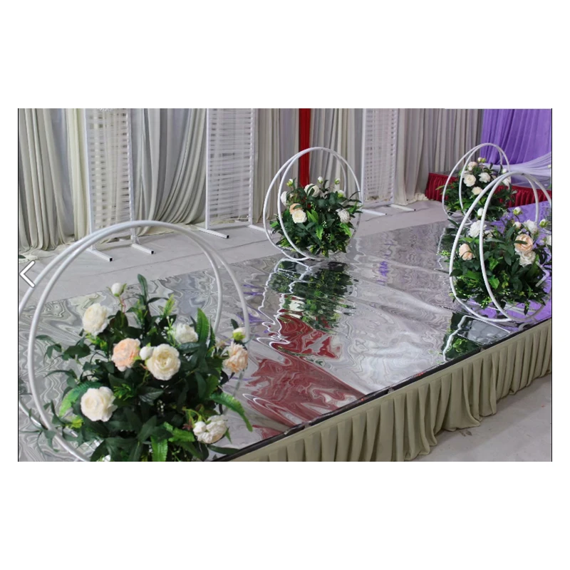  Wedding party props backdrop wrought iron ring arch table centerpiece road lead decorative flower c