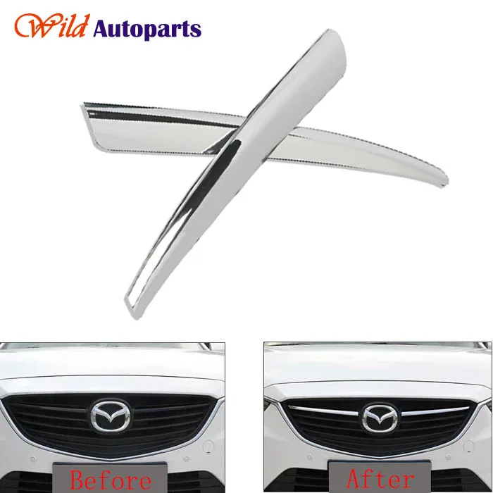 2pcs ABS Chrome Front Grille Grill Mesh Cover Trim...