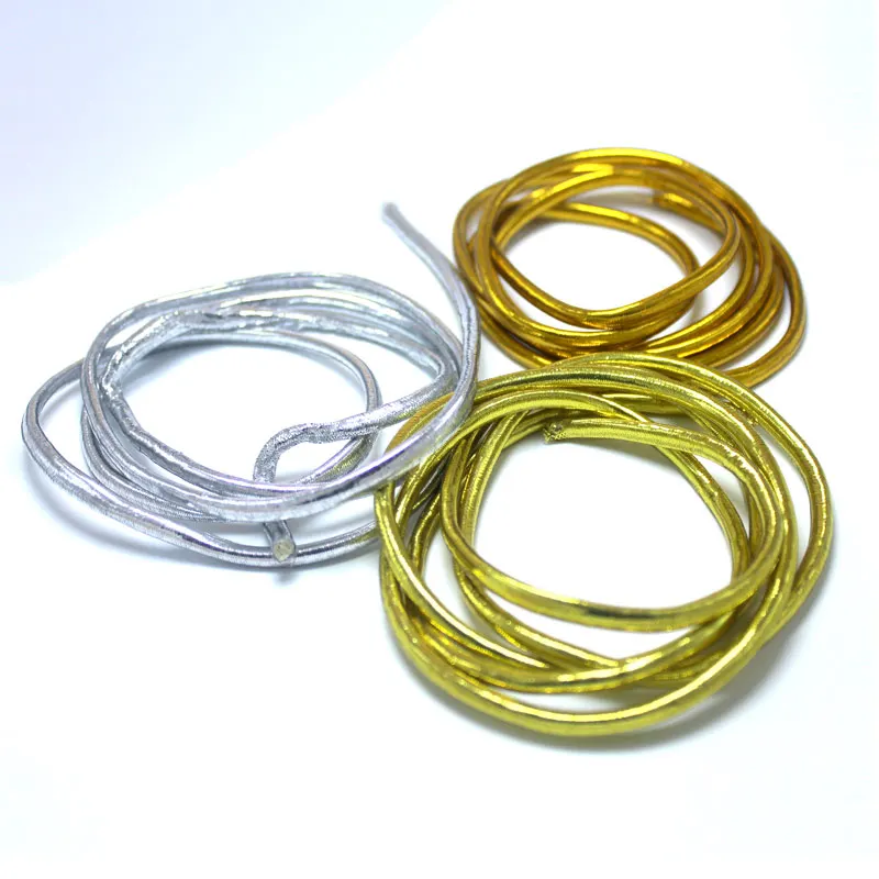 

new style Gold and silver high quality durable pants skirt belt sewing clothing accessories elastic band rubber Color belt