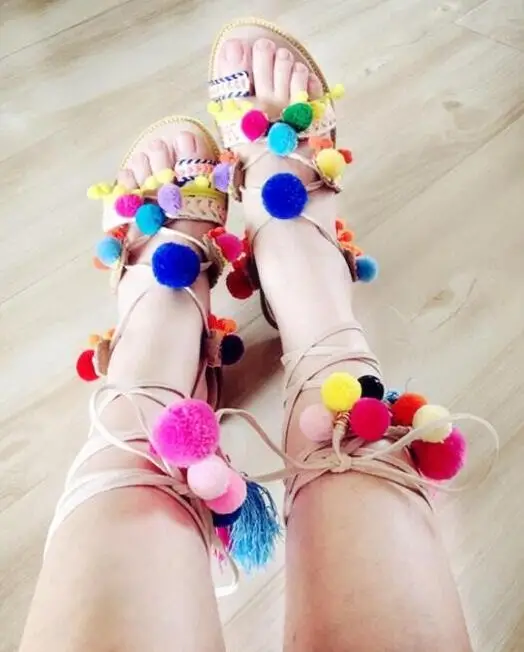 multi coloured flat sandals uk