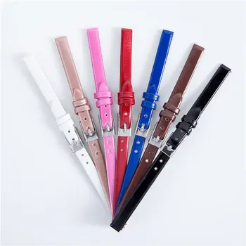

High Quality Genuine Leather Watchbands 8mm for Women's Watches Watch Accessories Thin Watch Strap Wrist Belt with Pin Buckle