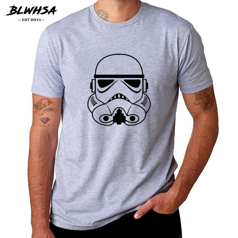 

BLWHSA New Soldier Printed T Shirt Men Casual 100% Cotton Movie Summer Funny T-shirt Brand Fashion Men Slogan Tees
