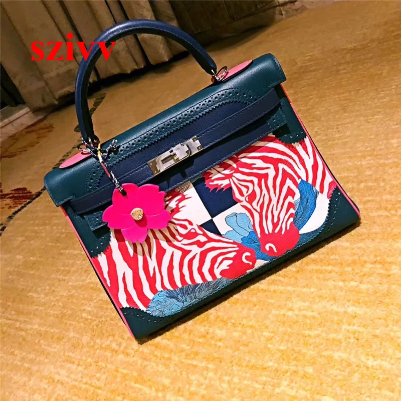 

100% Genuine cow Leather Luxury Handbags Bags Designer Crossbody Bags For Women Famous Brand Runway full handmade 090608