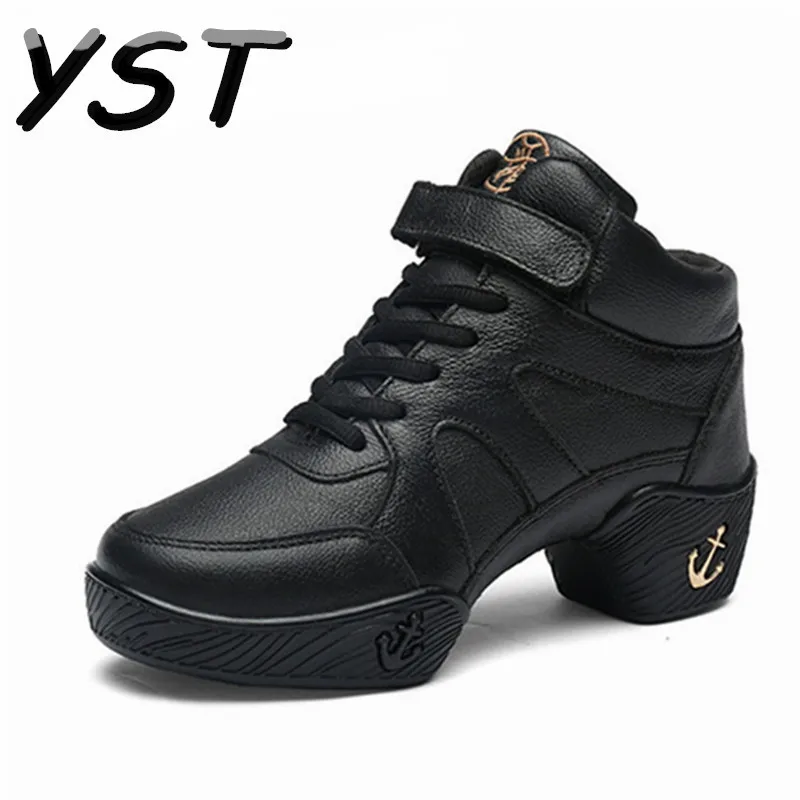 Black Women Jazz Dance Girls Sneakers Hip Hop Dancing Shoes 4.5CM Heel