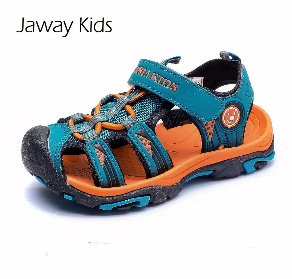 JawayKids/ летние детские сандалии; детская повседневная обувь; нескользящая подошва для мальчиков и девочек; женская безопасная уличная спортивная обувь с закрытым носком