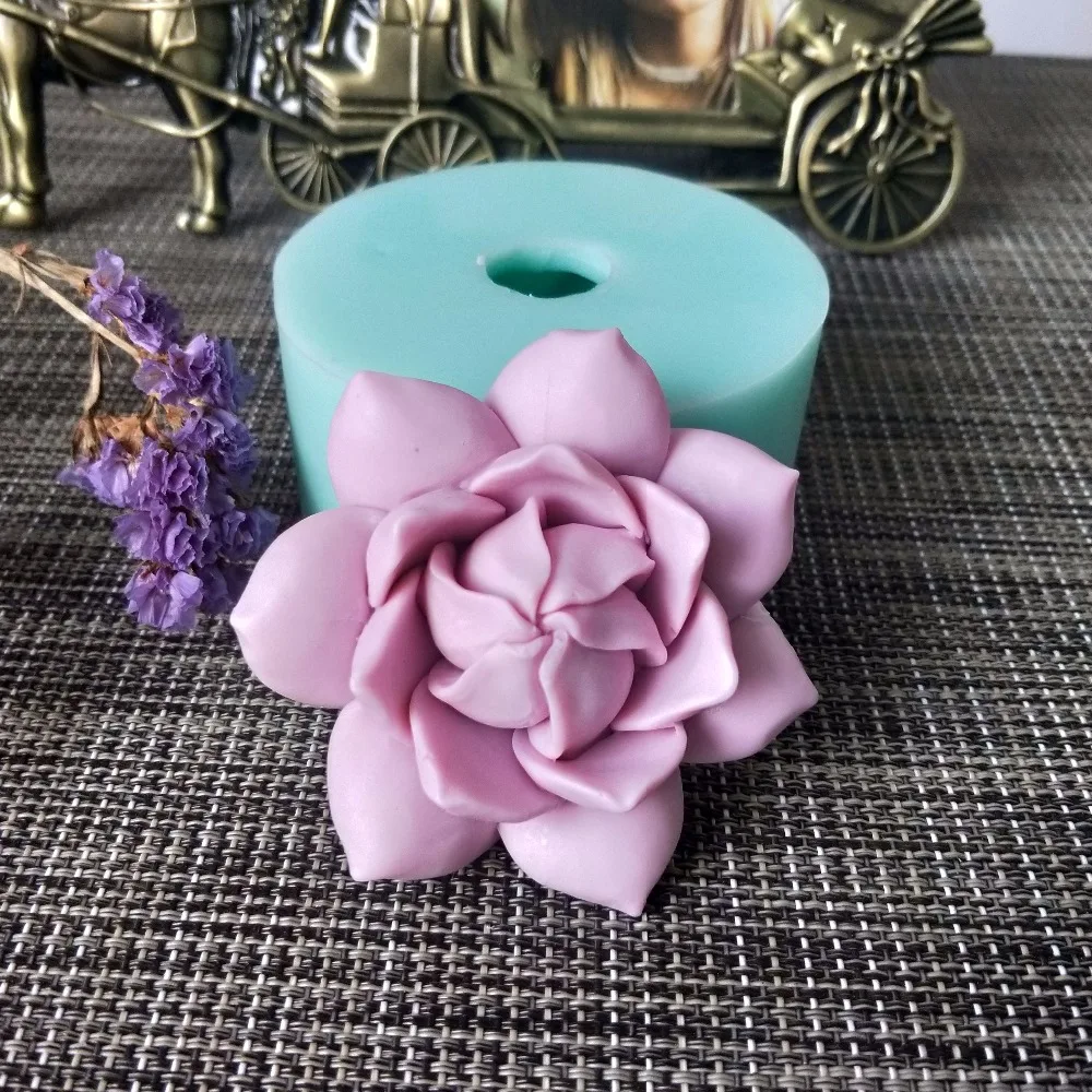 HC0111 PRZY 3D цветок Пион Роза силиконовая форма для мыла Свеча Арома формы для мыла плесень для изготовления смолы глины