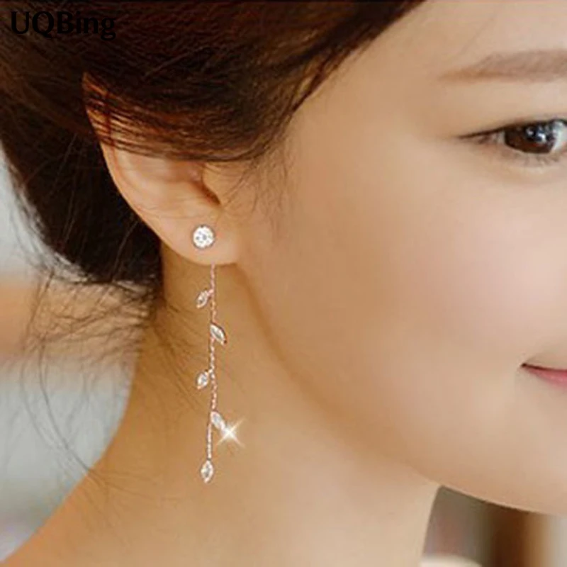 2016 New Design 925 Sterling Silver Crystal Earrings Long Earrings For