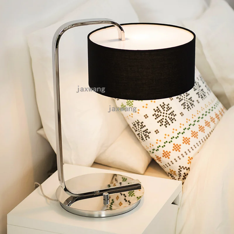 

Modern Simple Led Table Lamp for Living Room Bedside Warm Desk Light Nordic Hotel Cloth Art Home Deco Bedroom Lamp maison tabel
