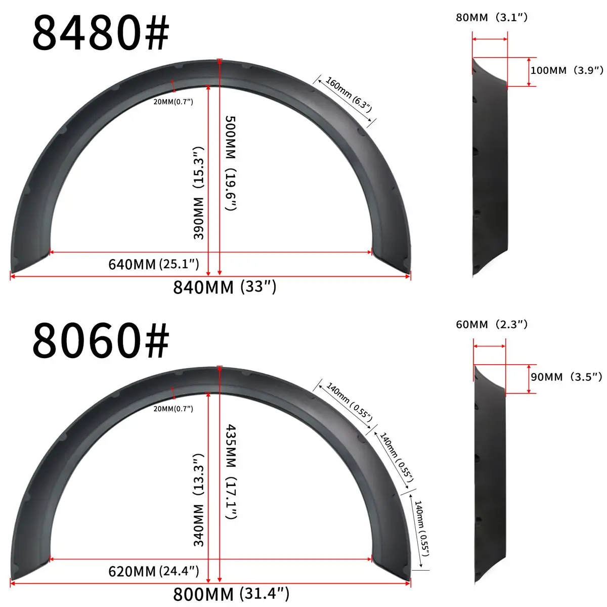 Универсальные 4 шт. для автомобиля крыло вспышки расширение гибкие широкие колесные арки для AUDI A3 A4 A5 A6 A7 для BMW F30 F80 M3 F82 M4 320i - Цвет: 8480 8060