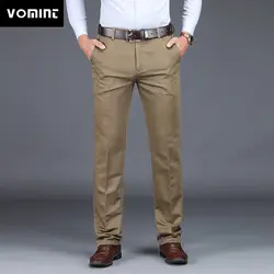 VOMINT 2019 мужские строгие брюки Мода стрейч тонкий прямой Мужские штаны против морщин повседневное Бизнес Качество мотобрюки мужские зимние