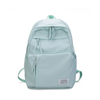 

2018 new Harajuku style high school girl student pure color schoolbag junior high school backpack nylon Travel Shoulder Bag