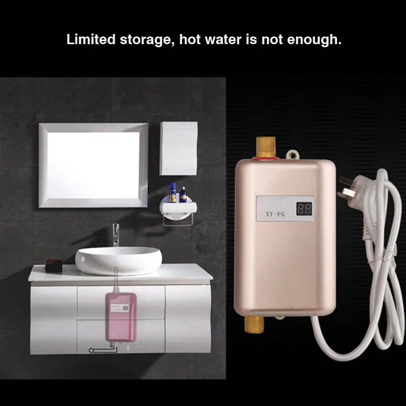 Electric Water Heater 110V Instantaneous Water Heater Kitchen Faucet Heating Thermostat Household Heater Tap Water Heater 220V