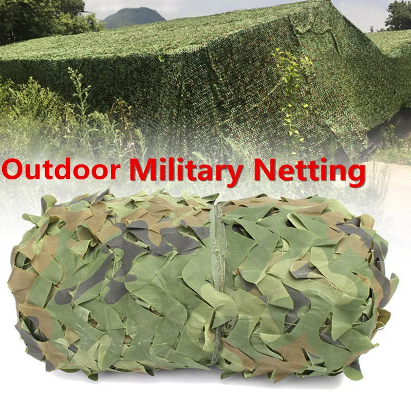 Goede 2X6 3X4 2X8 3X3 4X4 m Militaire Camouflage Netten Outdoor CS Games Verbergen Mesh Netting Strand Zon Onderdak Auto Cover Camouflage Netten
