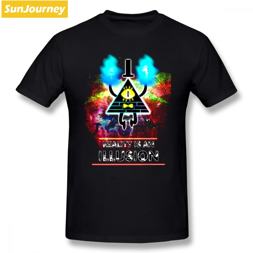 

Reality's Is An Illusion Gravity Falls T Shirt Short Sleeve T-shirt Men Summer Group Big Size Cotton Crewneck Clothes For Men