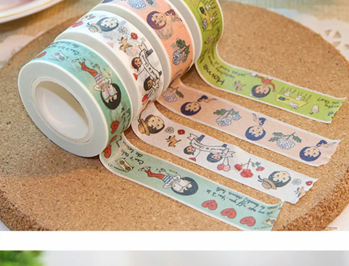 Новинка! MAFEI васи ленты Японии (8 шт./лот), декоративные маленькие люди дома серии маскирования Бумага рисунком ленты канцелярские наклейки