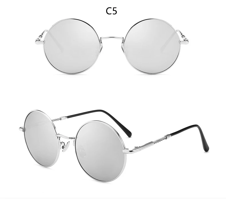 Vintage Black Round Polarized Men's Sunglasses Brand Designer Retro Driver's Glasses Unisex Brief Classic Eyewear Accessories