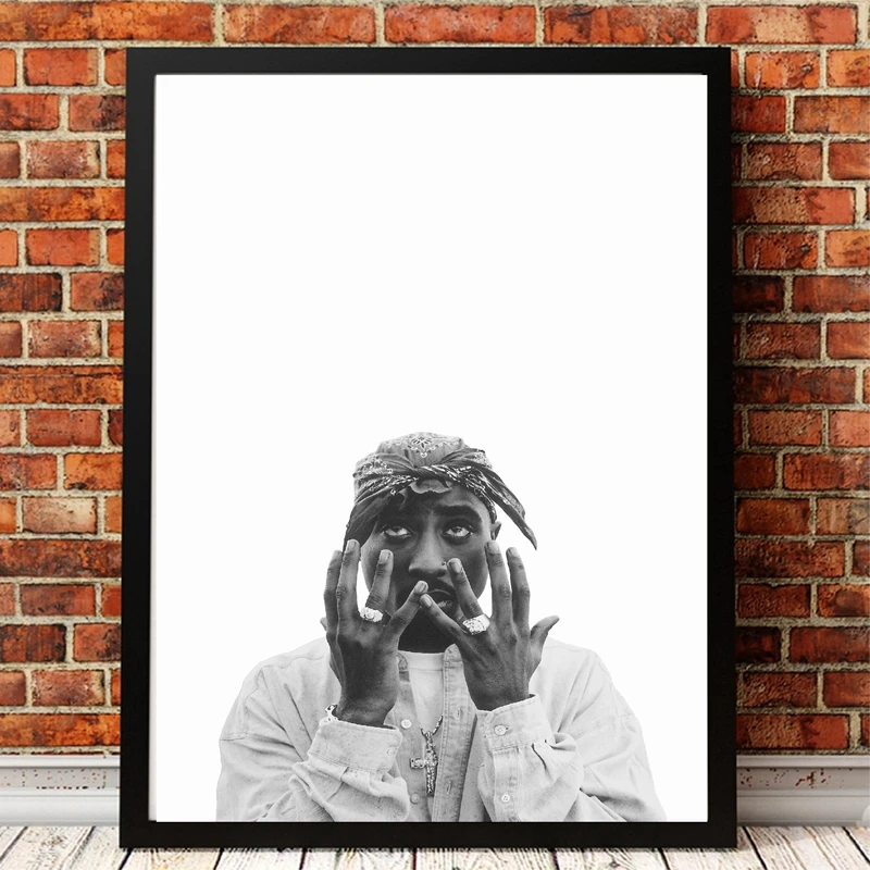 Tupac Shakur Decoration Rap Poster Wall Art Canvas Print, Hip Hop Poster Art Prints Tupac Canvas Poster Wall Picture