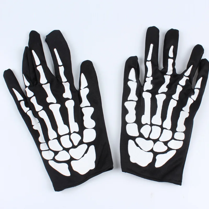24 * 13cm Halloween Skull Gloves Performance Props Party Party Horror