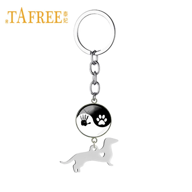 TAFREE Yin and Yang Eight Trigram брелок для ключей из Германии Dachshunds ювелирный подарок SKU21|dachshund