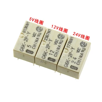 

2PCS/lot Relay G6K-2P-Y-5VDC G6K-2P-Y-12VDC G6K-2P-Y-24VDC 1A DIP8
