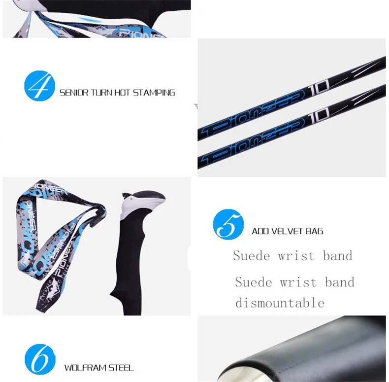 os Recém Chegados de Carbono Dobrável Varas Bloqueio Rápido Compacto Ultra-leve Acampamento Caminhadas Bengala Alpenstock Trekking Cana 2020 9 Esporte e Lazer