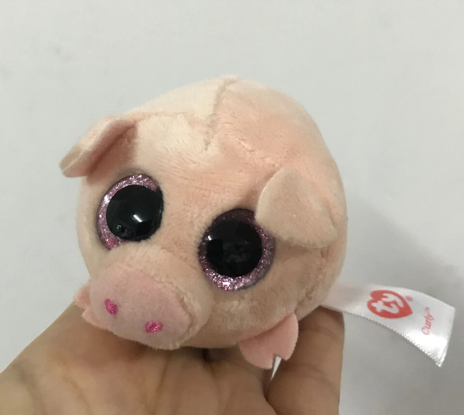 

4" Teeny Ty Curly the Pink Pig Stackable Screen Cleaner 10cm Plush Stuffed Animal Collectible Toy Christmas Gift For Kids