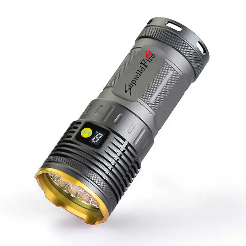 Supwildfire 35000LM 12 x XM-L T6 LED powerful led flashlight Digital Display Hunting Flashligt by 18650 battery #3o4 (3)