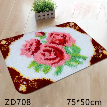 

ZD708 Ground Mat Cushion Latch Hook Kit Embroidery DIY Craft Cross Stitch Needlework Embroidery Counted Cross-Stitching Kit Set