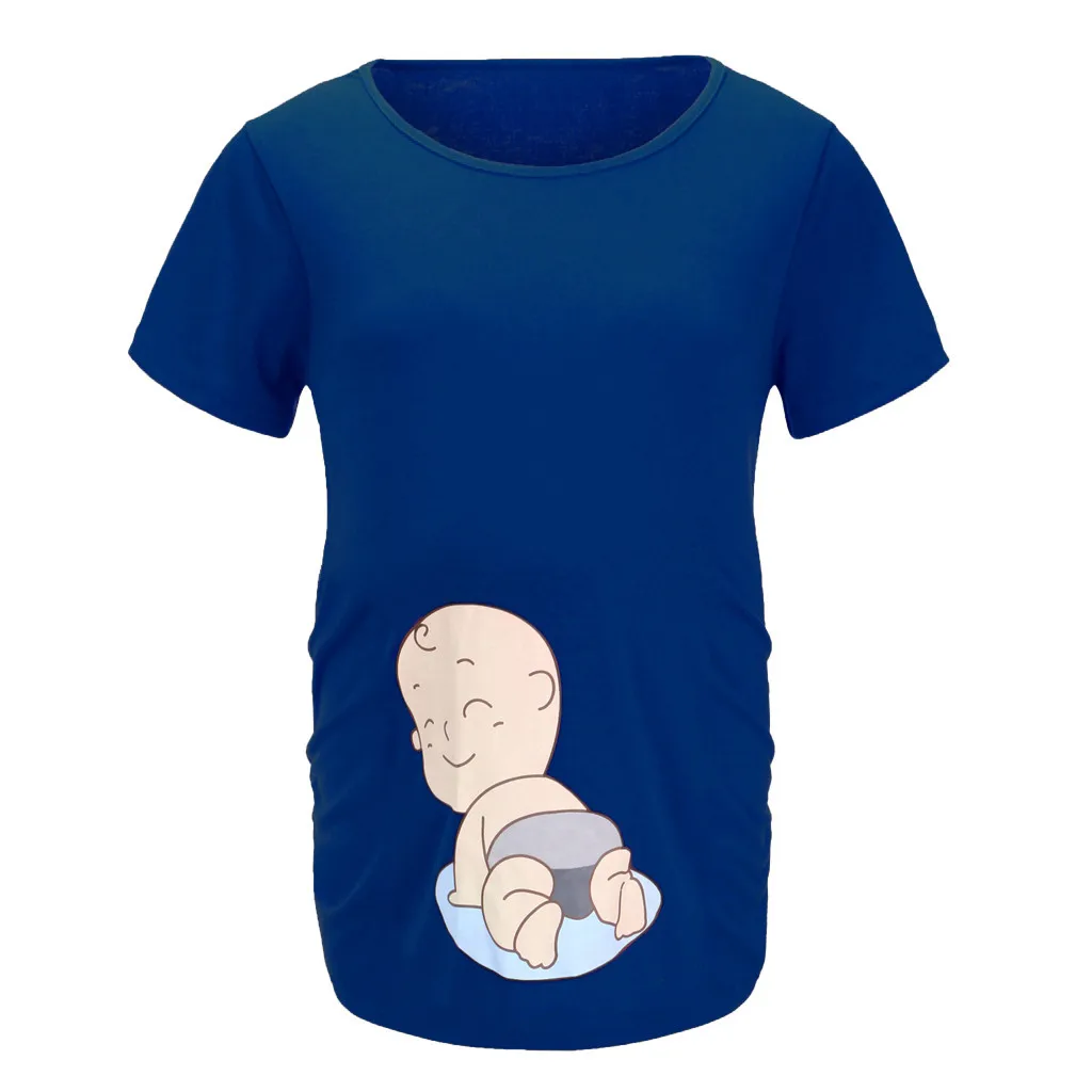

Maternity Dress Maternity Cute Baby Print O-Neck Short Sleeve T-shirt Pregnant Tops Nursing Dress Ropa Embarazada Summer 2019