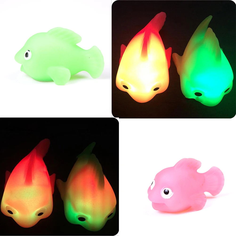 1pcs LED Colorful Water Induction Goldfish Small Soft Rubber Floating