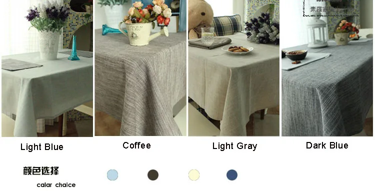 Geminbowl dining gray tablecloth natural linen fabric kitchen table cover cotton