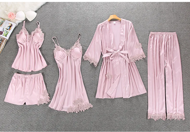 seda pijamas com almofada no peito camisola