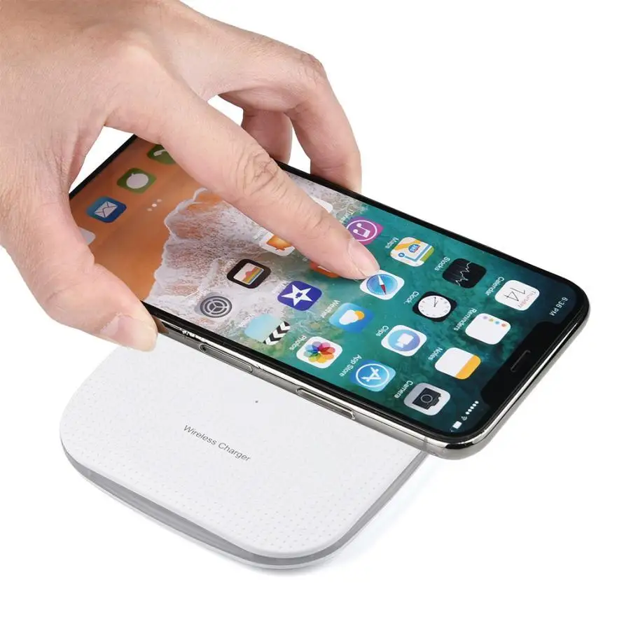 

Portable Mini Acrylic QI Wireless Charger Charging Pad Mat For Iphone 8/8 Plus/X Jan 24