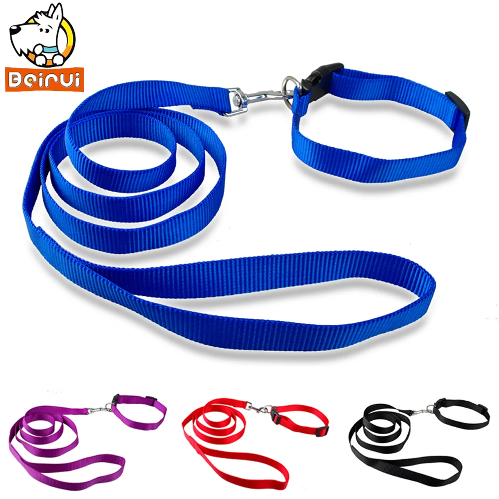 Collar de nailon para conjunto de correa para caminar con perros, collares ajustables a juego, colores azul, rojo, morado, negro, S/M/L|pet collar light|pet safe dog collarpet collar bells AliExpress