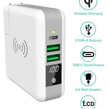 3 в 1 адаптер для путешествий Qi беспроводной зарядный блок питания 6700 мАч аккумулятор настенный заряд для iphone X XS XR MAX samsung S10 S9