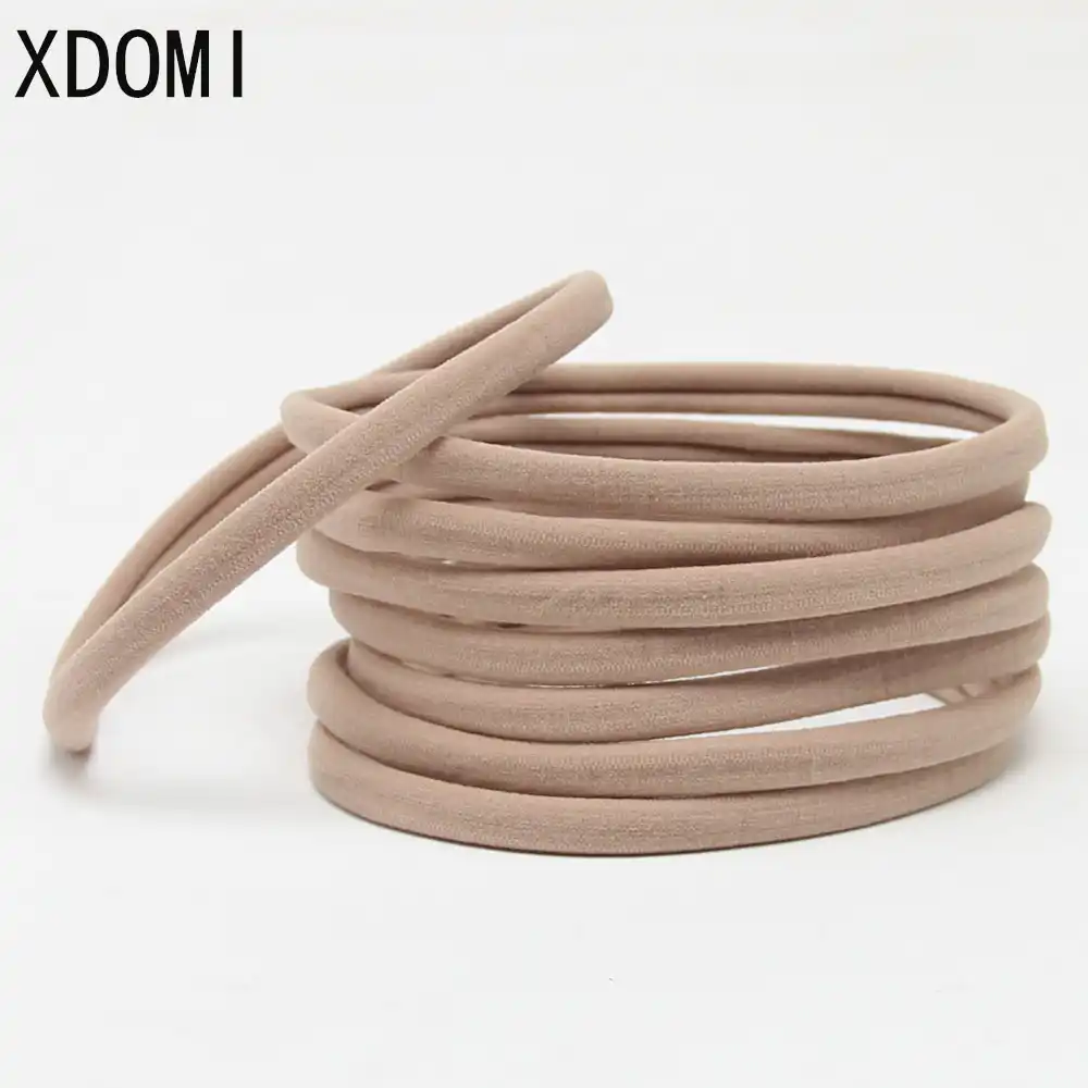 10 Pcs Brown Baby Nylon Headbands