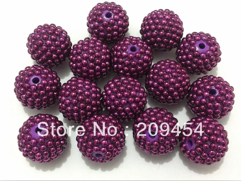 

Hot Sale !!!!!Newest 20MM 100pcs/lot Deep Purple Chunky Ball Beads,Pearls Disco Rhinestone Ball Beads for Chunky Necklace