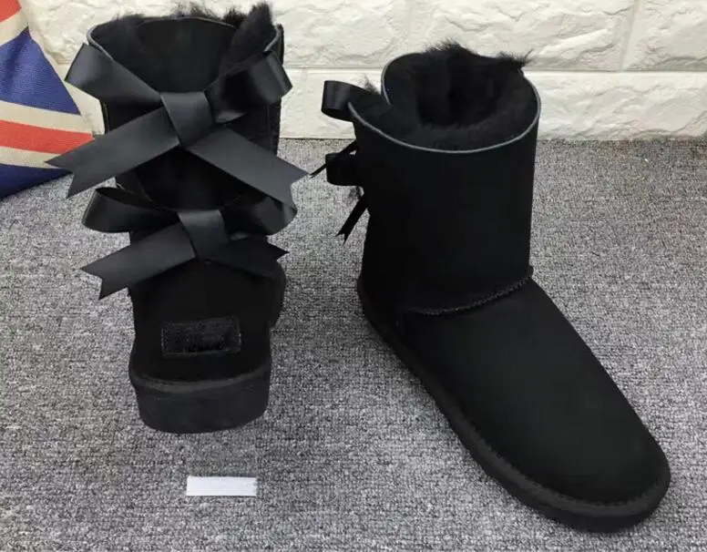 2018 Australia Style women real fur Snow Boots Cute two Bows Waterproof Slip-on girls Winter sheep Leather Boots 34-44 2018 Australia Style women real fur Snow Boots Cute two Bows Waterproof Slip-on girls Winter sheep Leather Boots 34-44