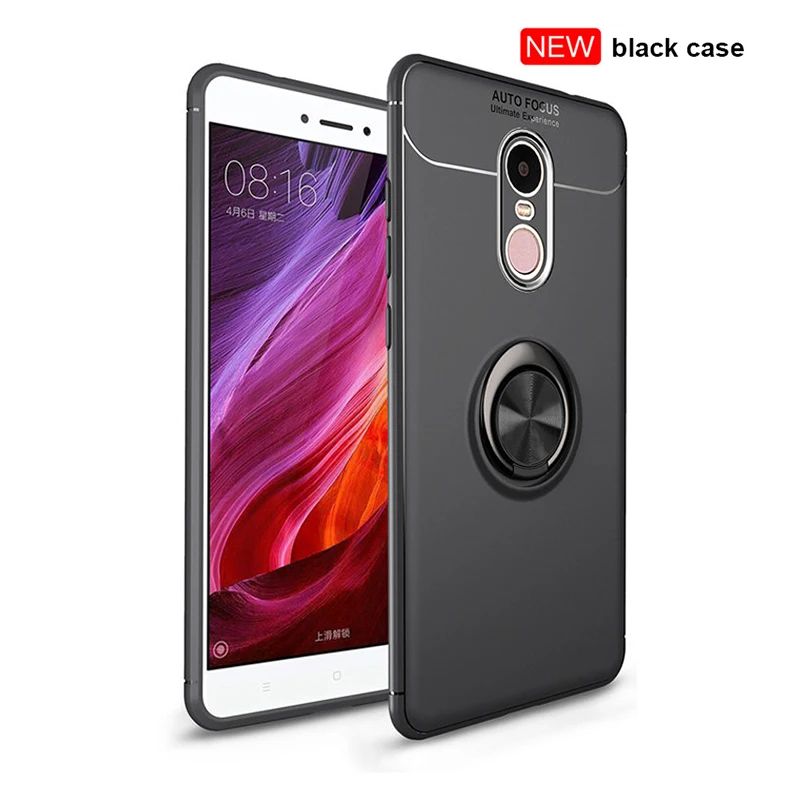 

Rotating Finger Ring Magnetic Car Holder Case For Xiaomi Redmi Note 4X Note 4 Redmi 4X Cover Silicone Case For Xiaomi Redmi 4X