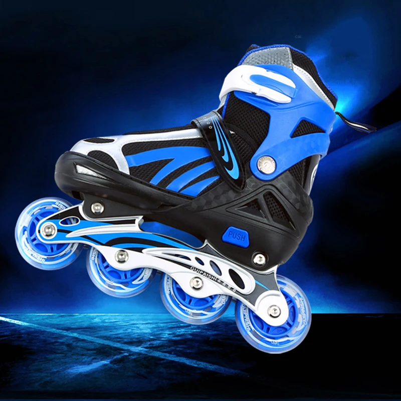 Professional Soft Flashing Rollerblade Inline Skates 8 Wheels Lighted Roller Skate Shoes For