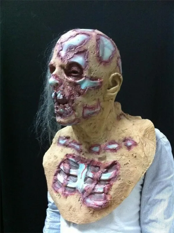 Zombie Mask Soft Rubber Skeleton Ghost Scary Halloween Party Costume Dress up Gifts - 4