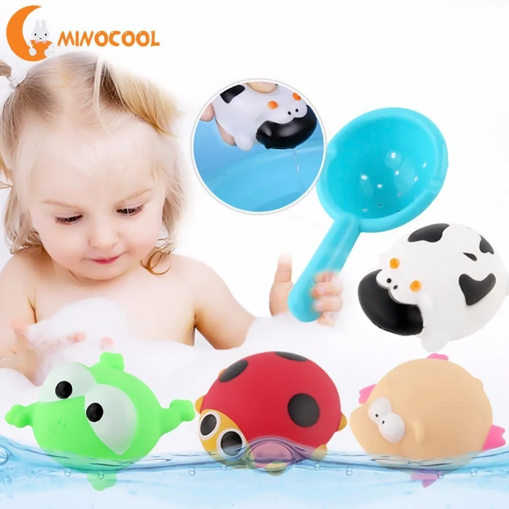 5Pcs/set Baby Swimming Bathing Toys Squeezing Cartoon Animal Toy Set