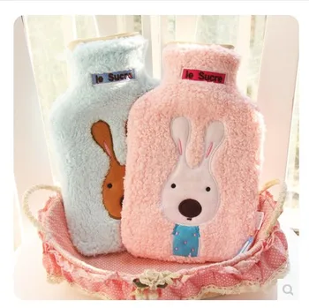 

Posting sugar rabbit kitty bow plush hot water bag warm handbag hot water covering explosion-proof warm hand treasure