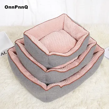

Pet Supplies Factory Direct Square Teddy Puppy Cushion Nest Dog Kennel Soft Warm Cat Litter Bed House Mat Blanket